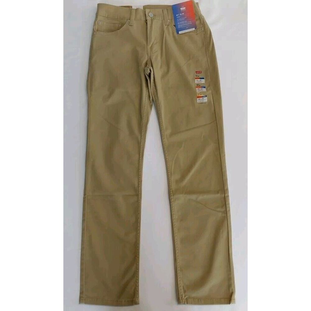 Levi's 511 Slim Fit Jeans Men’s Khaki Tan‎ Beige Cotton Stretch 28x30